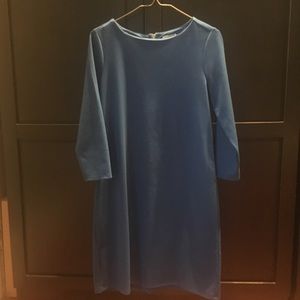 Mid length long sleeve blue dress